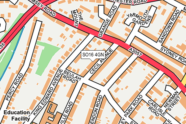 SO16 4GN map - OS OpenMap – Local (Ordnance Survey)