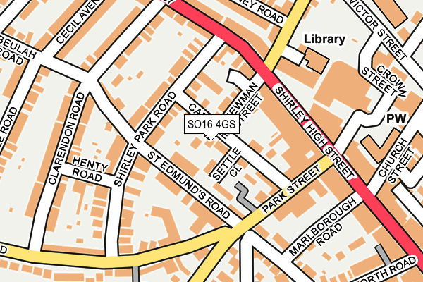 SO16 4GS map - OS OpenMap – Local (Ordnance Survey)