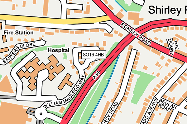 SO16 4HB map - OS OpenMap – Local (Ordnance Survey)
