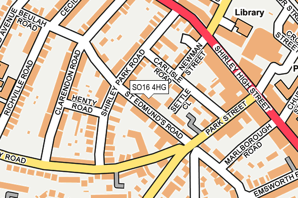 SO16 4HG map - OS OpenMap – Local (Ordnance Survey)