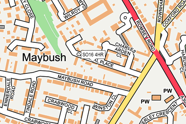 SO16 4HR map - OS OpenMap – Local (Ordnance Survey)