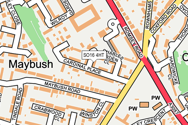 SO16 4HT map - OS OpenMap – Local (Ordnance Survey)