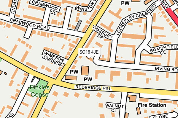 SO16 4JE map - OS OpenMap – Local (Ordnance Survey)