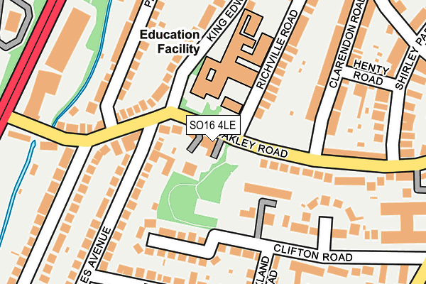 SO16 4LE map - OS OpenMap – Local (Ordnance Survey)
