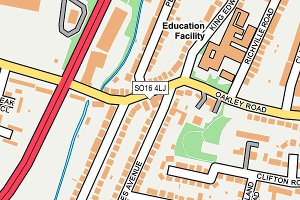 SO16 4LJ map - OS OpenMap – Local (Ordnance Survey)
