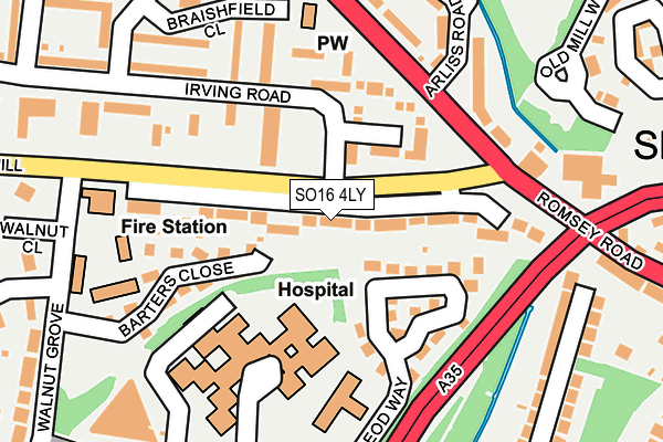 SO16 4LY map - OS OpenMap – Local (Ordnance Survey)