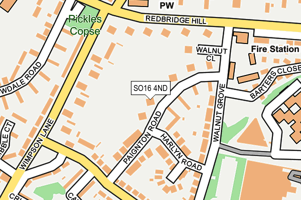 SO16 4ND map - OS OpenMap – Local (Ordnance Survey)