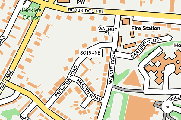 SO16 4NE map - OS OpenMap – Local (Ordnance Survey)