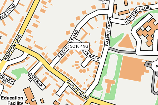 SO16 4NG map - OS OpenMap – Local (Ordnance Survey)