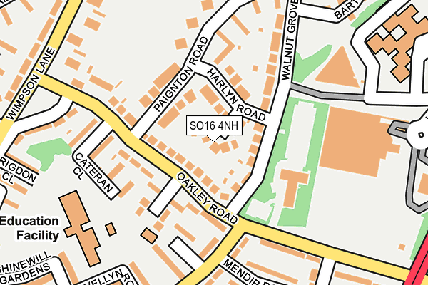 SO16 4NH map - OS OpenMap – Local (Ordnance Survey)