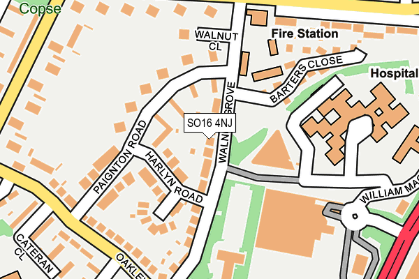 SO16 4NJ map - OS OpenMap – Local (Ordnance Survey)