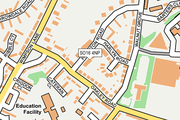 SO16 4NP map - OS OpenMap – Local (Ordnance Survey)