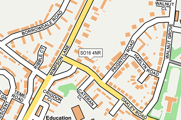 SO16 4NR map - OS OpenMap – Local (Ordnance Survey)