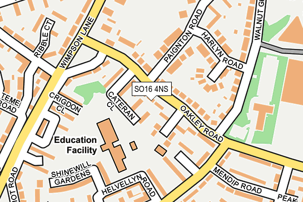 SO16 4NS map - OS OpenMap – Local (Ordnance Survey)