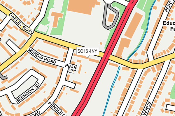 SO16 4NY map - OS OpenMap – Local (Ordnance Survey)