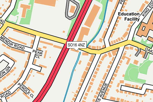 SO16 4NZ map - OS OpenMap – Local (Ordnance Survey)