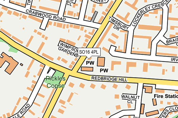 SO16 4PL map - OS OpenMap – Local (Ordnance Survey)