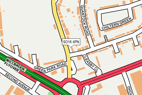 SO16 4PN map - OS OpenMap – Local (Ordnance Survey)