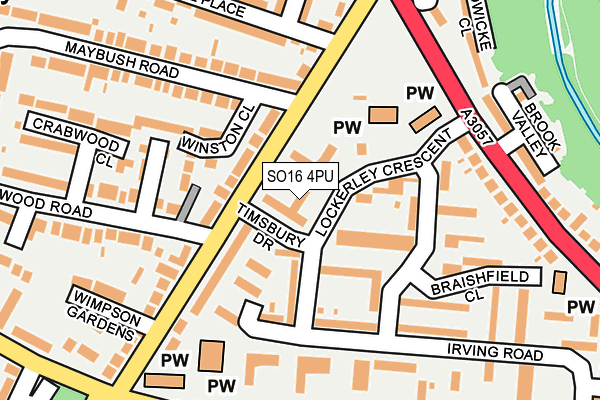 SO16 4PU map - OS OpenMap – Local (Ordnance Survey)