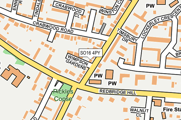 SO16 4PY map - OS OpenMap – Local (Ordnance Survey)