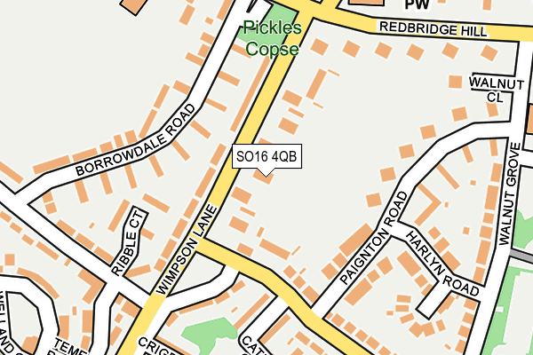 SO16 4QB map - OS OpenMap – Local (Ordnance Survey)