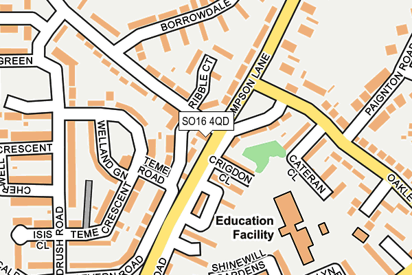 SO16 4QD map - OS OpenMap – Local (Ordnance Survey)