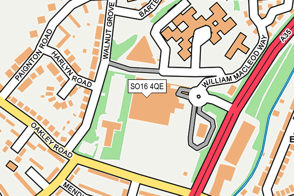 SO16 4QE map - OS OpenMap – Local (Ordnance Survey)