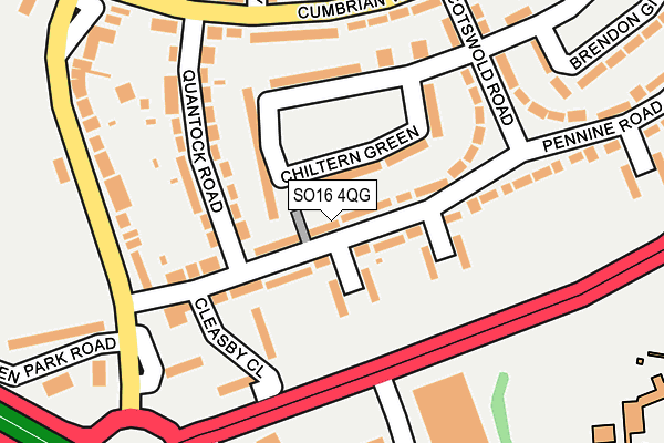 SO16 4QG map - OS OpenMap – Local (Ordnance Survey)