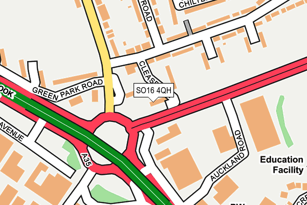 SO16 4QH map - OS OpenMap – Local (Ordnance Survey)