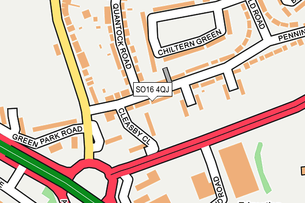 SO16 4QJ map - OS OpenMap – Local (Ordnance Survey)