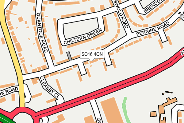 SO16 4QN map - OS OpenMap – Local (Ordnance Survey)