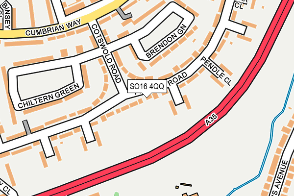 SO16 4QQ map - OS OpenMap – Local (Ordnance Survey)