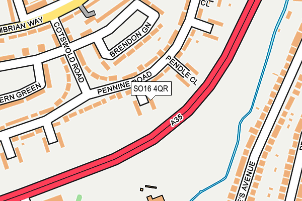 SO16 4QR map - OS OpenMap – Local (Ordnance Survey)