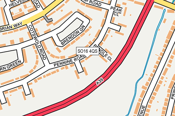 SO16 4QS map - OS OpenMap – Local (Ordnance Survey)