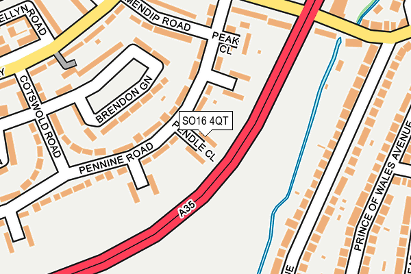SO16 4QT map - OS OpenMap – Local (Ordnance Survey)