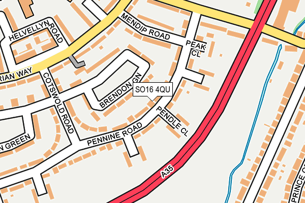 SO16 4QU map - OS OpenMap – Local (Ordnance Survey)