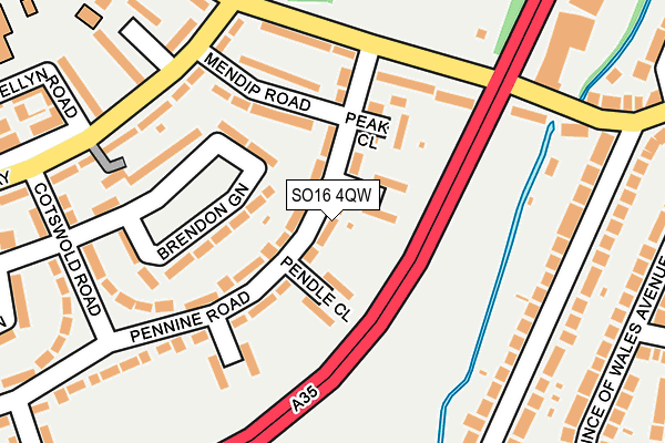 SO16 4QW map - OS OpenMap – Local (Ordnance Survey)