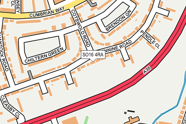 SO16 4RA map - OS OpenMap – Local (Ordnance Survey)