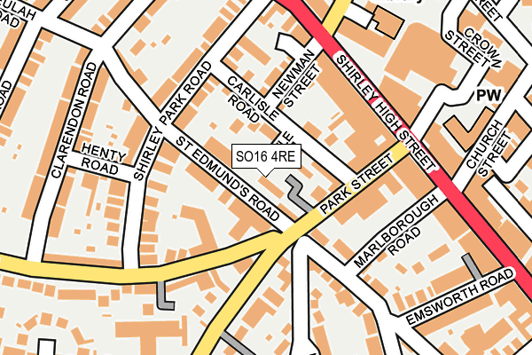 SO16 4RE map - OS OpenMap – Local (Ordnance Survey)