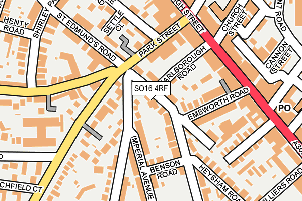 SO16 4RF map - OS OpenMap – Local (Ordnance Survey)