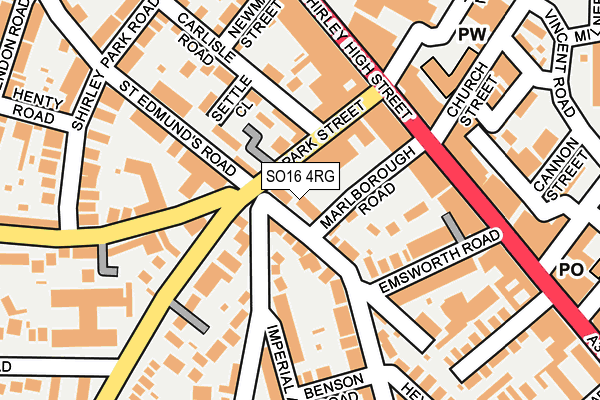 SO16 4RG map - OS OpenMap – Local (Ordnance Survey)