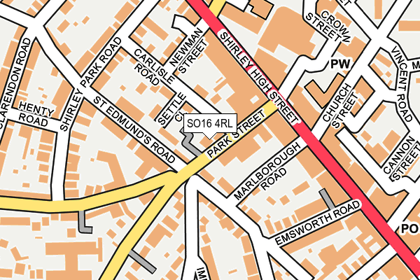 SO16 4RL map - OS OpenMap – Local (Ordnance Survey)