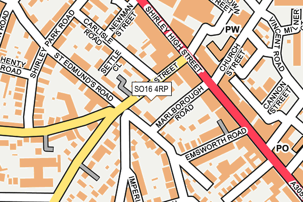 SO16 4RP map - OS OpenMap – Local (Ordnance Survey)