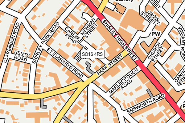 SO16 4RS map - OS OpenMap – Local (Ordnance Survey)
