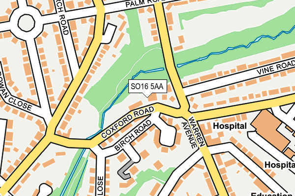 SO16 5AA map - OS OpenMap – Local (Ordnance Survey)