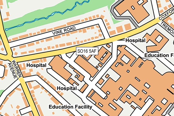 SO16 5AF map - OS OpenMap – Local (Ordnance Survey)