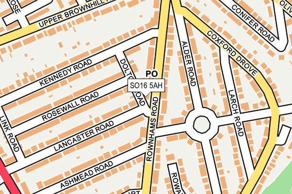SO16 5AH map - OS OpenMap – Local (Ordnance Survey)