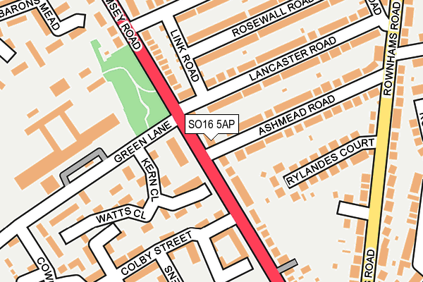 SO16 5AP map - OS OpenMap – Local (Ordnance Survey)