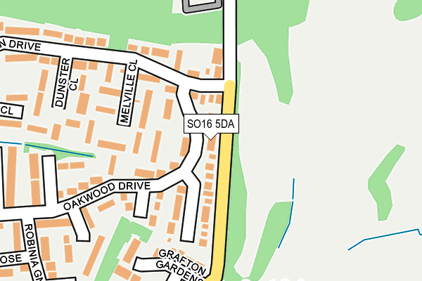 SO16 5DA map - OS OpenMap – Local (Ordnance Survey)