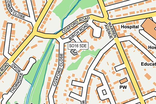 SO16 5DE map - OS OpenMap – Local (Ordnance Survey)